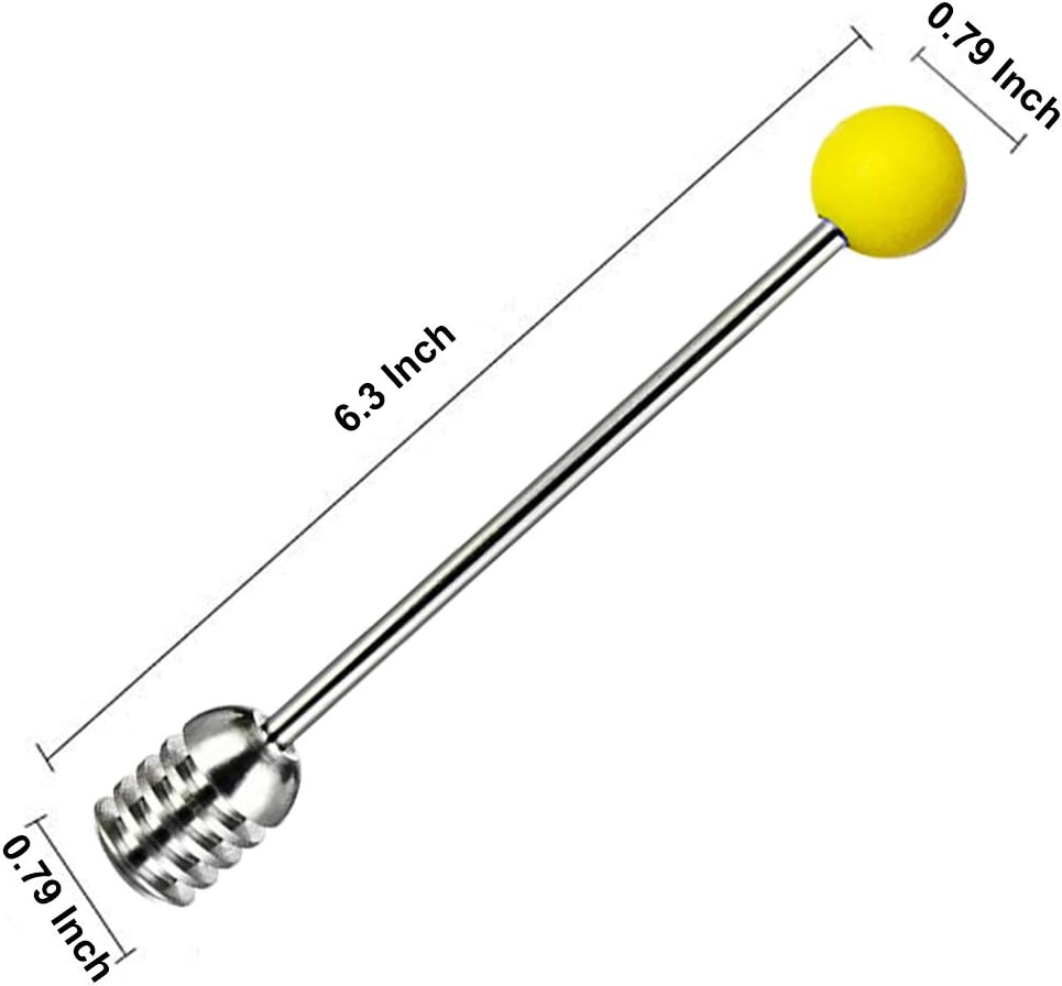 Stainless Steel Honey Dipper Stick 6.3 Inch Honey Wand Server for Honey Pot Dispense Drizzle Honey, Wedding Party Favors, Baby Shower (Yellow)