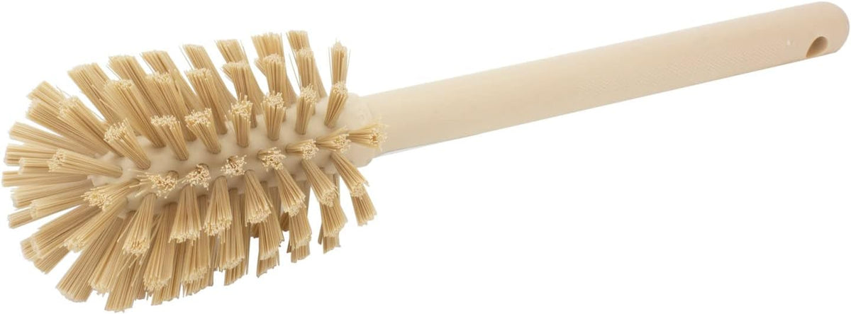 SPARTA Large Water Bottle Brush Ideal for Wide-Mouth Jars, Bottles and Tumblers, Dishwashing Tool with Handle for Home and Commercial Kitchens, Plastic, 12 Inches, Tan, (Pack of 6)