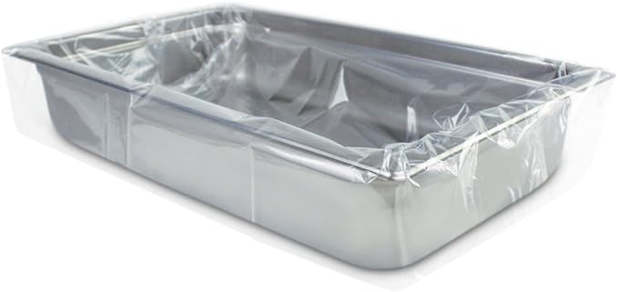 PanSaver Hotel Clear Pan Liners for Easy Clean Up - Disposable Buffet Pan Liners, Ovenable up to 400F (Full Shallow/Medium Pan Liner - 12 x 32 in)