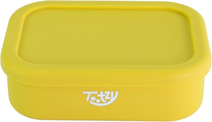 Premium Silicone Bento Box 30 oz – Reusable, Leakproof, BPA-Free Lunch Container – Microwave & Dishwasher Safe – Perfect for Dog Meals, School Lunch, Office, or Travel – Eco-Friendly (Yellow)