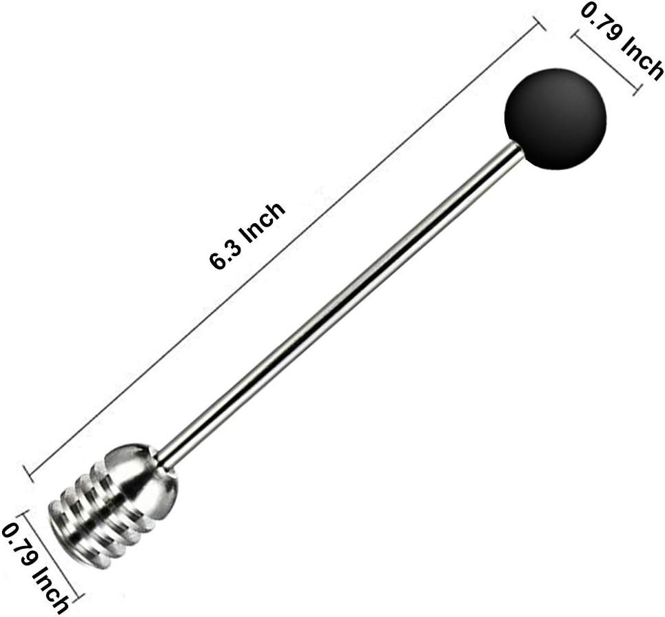 Stainless Steel Honey Dipper Stick 6.3 Inch Honey Wand Server for Honey Pot Dispense Drizzle Honey, Wedding Party Favors, Baby Shower (Black)