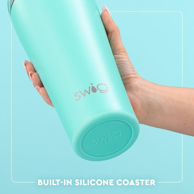Swig Life 32oz Insulated Tumbler, Travel Coffee Tumbler with Lid, Cup Holder Friendly Travel Coffee Mug, Stainless Steel, 32 oz, Reusable Insulated Mug with Lid (Taco Night)