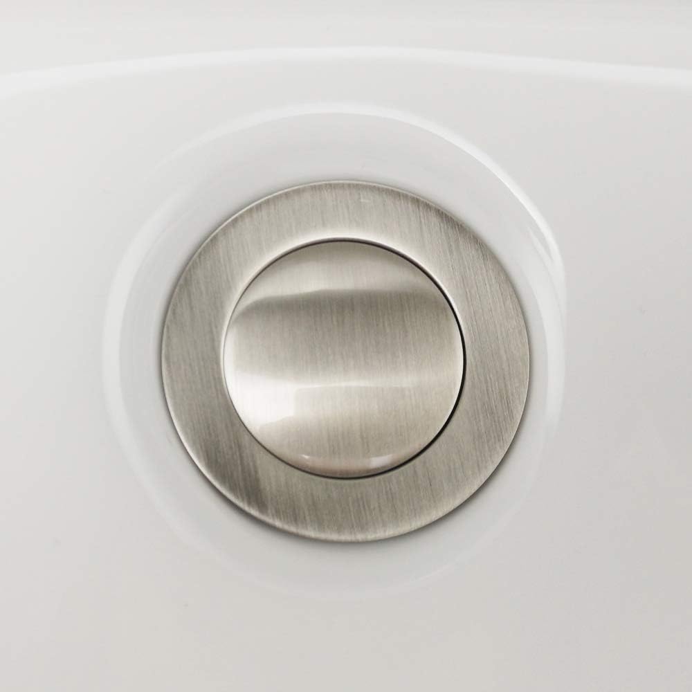 Purelux Pop up Drain Stopper for Bathroom Faucet Vanity or Vessel Sink Bathroom Drain Assembly No Overflow, Brushed Nickel