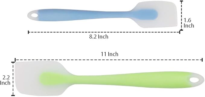 Silicone Spatulas Set of 4 - Heat Resistant Non-Stick Flexible Rubber with Solid Stainless Steel Core Kitchen Essential Gadget Premium Scraper Spoon Set - Seamless, Dishwasher Safe, 2 Size