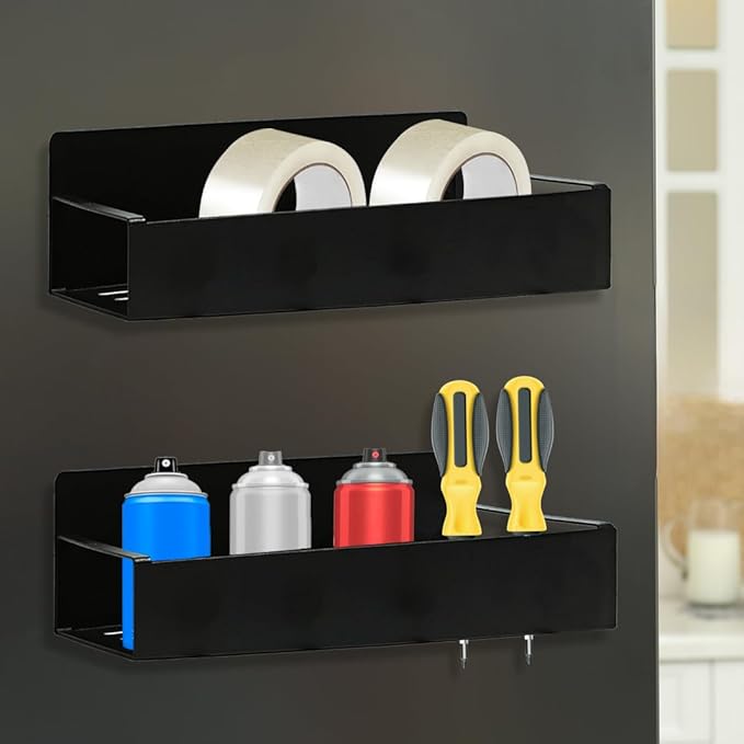 4 Pcs Magnetic Aerosol Spray Can Holder, Steel Magnet Spray Toolbox Bottle Holder Rack Mechanic Paint Can Organizer Tool Box Storage Rack for Garage Home Workspace