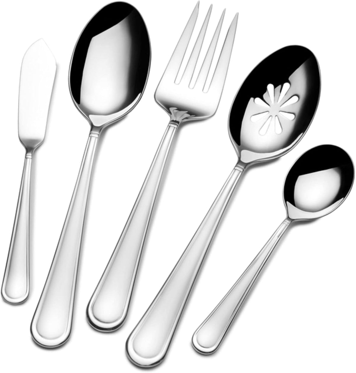 Mikasa, Virtuoso Flatware Service for 12, 65 Piece Set, 18/10 Stainless Steel, Silverware Set with Serving Utensils