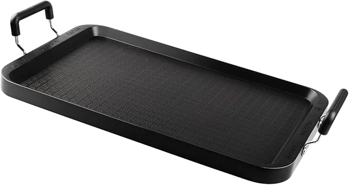 Vayepro Stove Top Flat Griddle, 17 Inch 2 Burner Griddle Pan for Stove Top Grill, Aluminum Pancake pan, Non-Stick Charcoal Grill For Outdoor/Camping