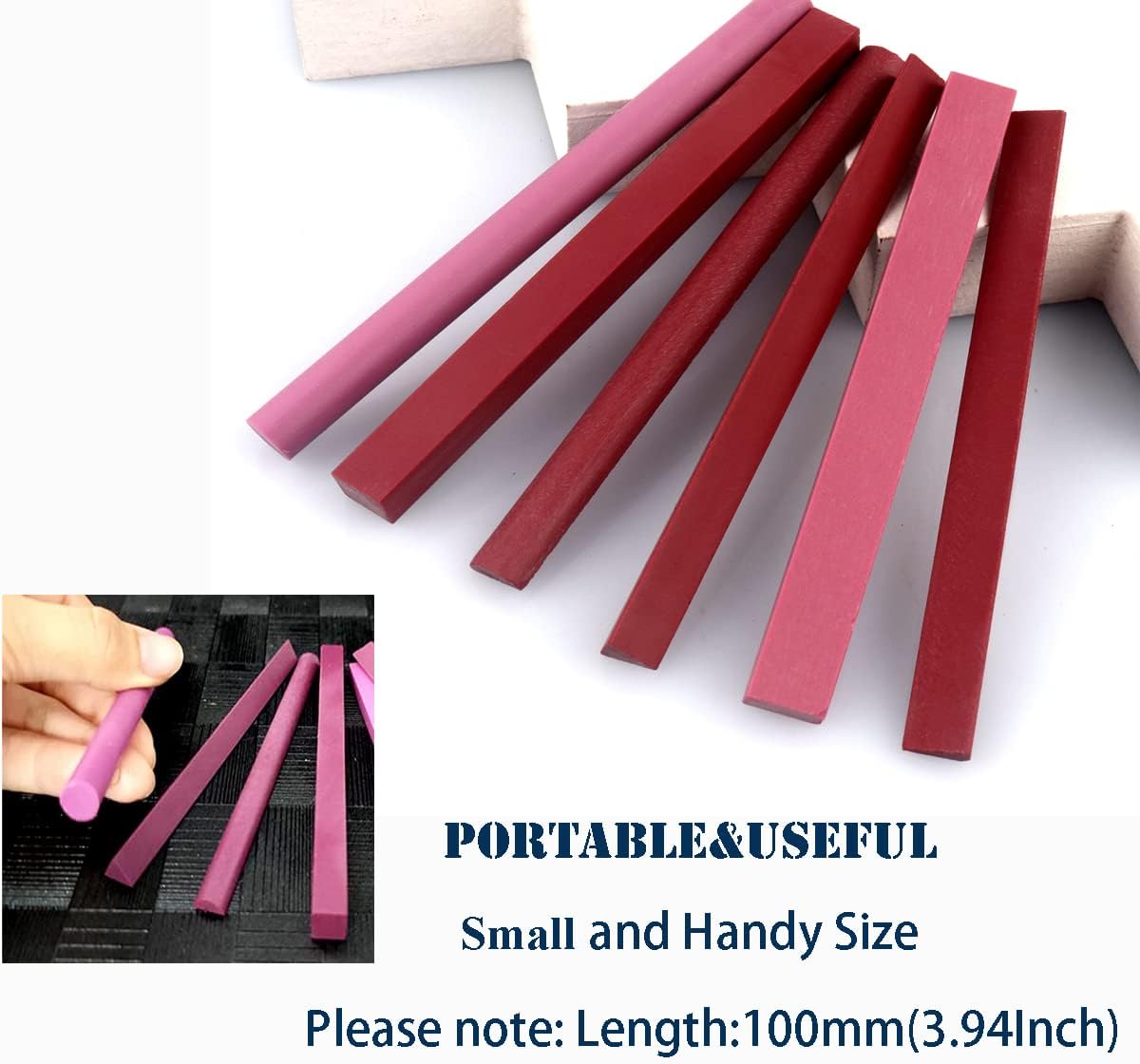 Sharpening Stone Set, 6pcs 3000# Ruby Whetstone Kit Small Fine Polishing Sharpener Stone for Sharpen Chisel Gouge,Knife and Bladed Cutting Tools, Variety of Shapes[Length:100mm(3.94Inch)]