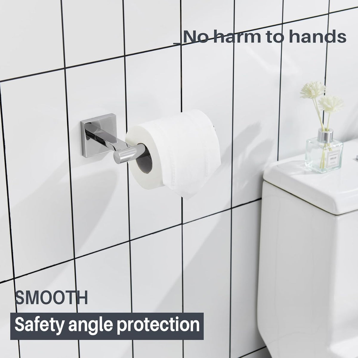 KOKOSIRI Toilet Paper Holder for Bathroom Toilet Roll Holder Hold Mega Rolls Wall Mounted, Polished Chrome Stainless Steel B2008CH
