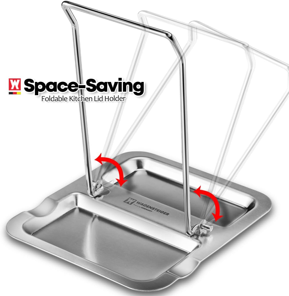 Foldable Stainless Steel Pot Lid Rest, Ladle Holder, Multifunctional Kitchen Organizer Stand, Easy Storage, Dishcloth Rack, Pan Lid Holder, Cooking Utensil Holder Organizer
