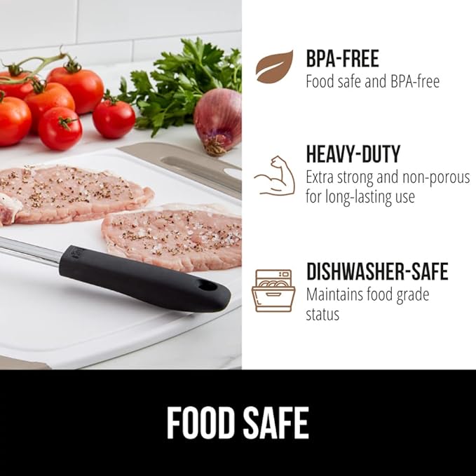 GORILLA GRIP BPA-Free Reversible Kitchen Cutting Board Set of 3, US Designed, Nonporous, Juice Grooves Catch Liquid, Slip Resistant Border, Dishwasher Safe, Durable Large Food Chopping Boards, Almond