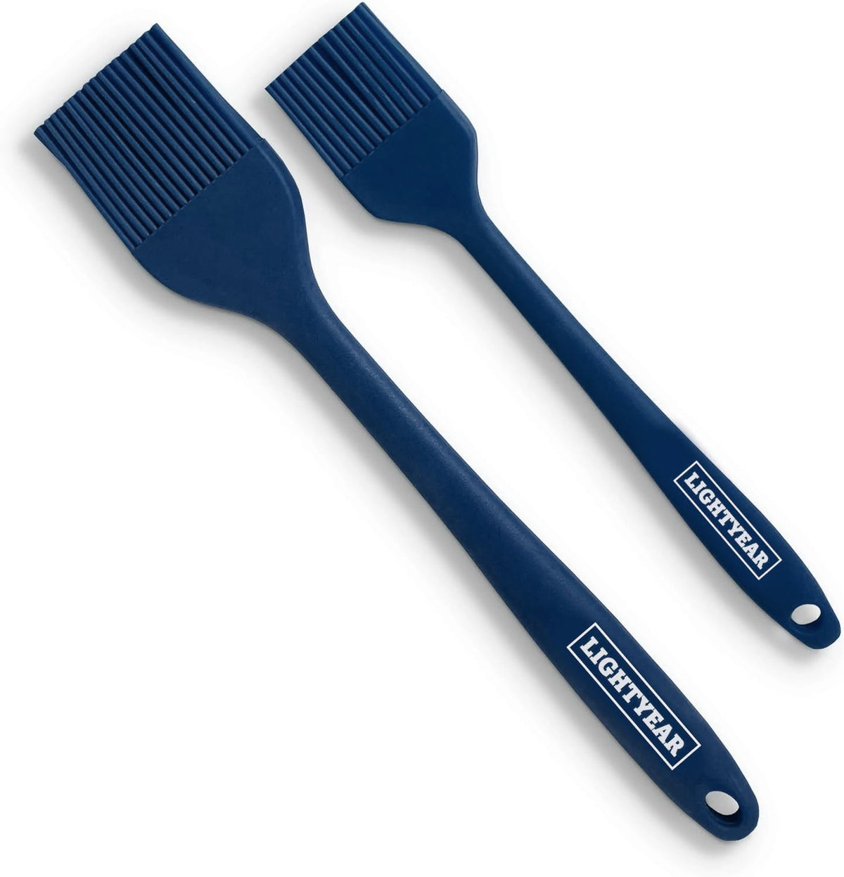 Lightyear Silicone Basting Pastry Brush Set (2 Pcs) ❘ 450°F Heat Resistant Oil Brush for Your Kitchen - Ideal For BBQ’s, Baking & Cooking | 100% Food Grade Silicone - BPA Free & Dishwasher Safe (Blue)