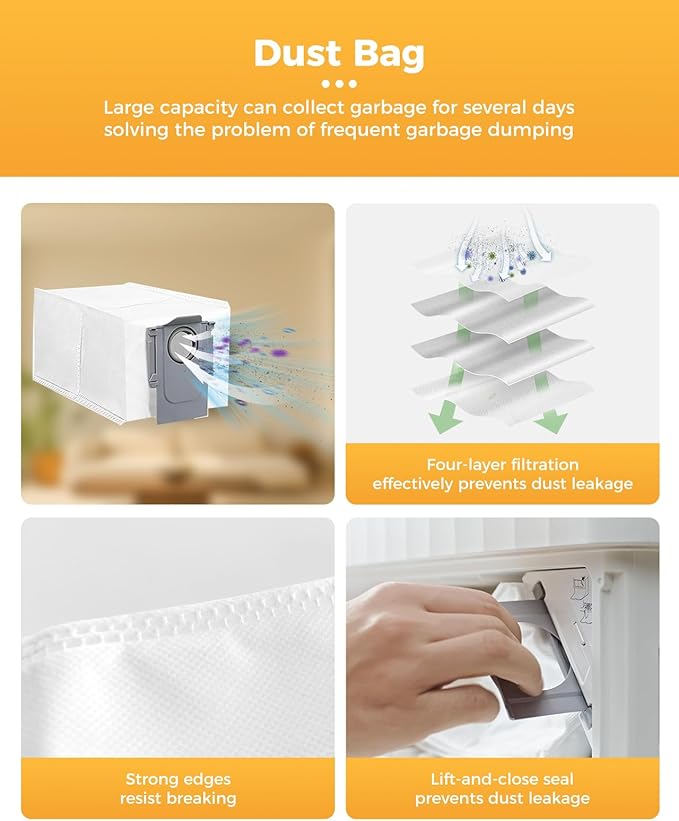 Yivy 29PCS Replacement Kit for Roborock QV 35A/QV 35S/QR 598/QR 798 Robot Vacuum Cleaner.2 Main Brushes 6 Dust Bags 4 HEPA Filters 6 Side Brushes 8 Mop Pads 1 Tank Brush 1 Brush 1 Screwdriver