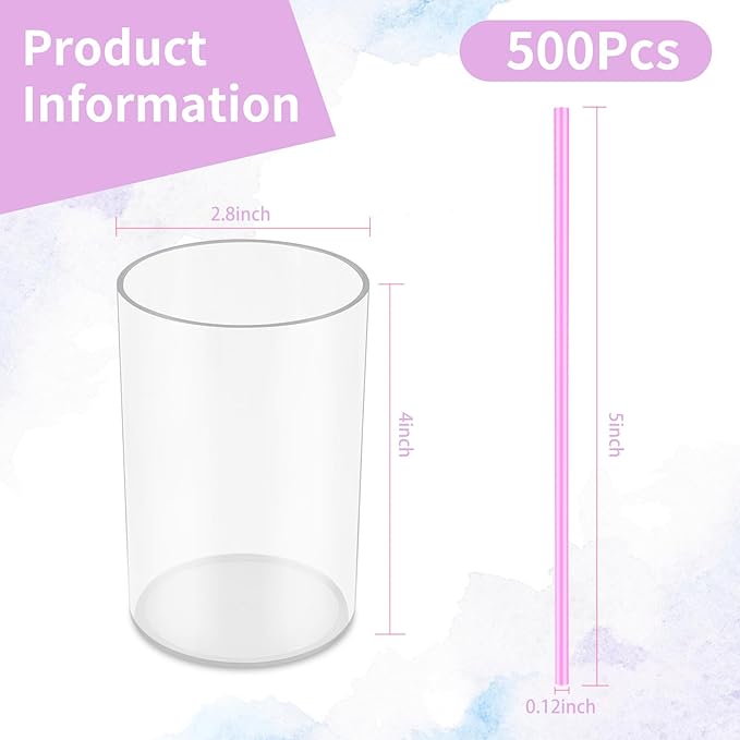 500 Pcs Lavender Purple Coffee Stir Sticks Set Lilac Purple Cocktail Straws Acrylic Stir Stick Holder Coffee Stirrers Holder Bar Straws Drink Stirrers for Coffee Bar Party Supplies Kitchen 2.7*4 Inch