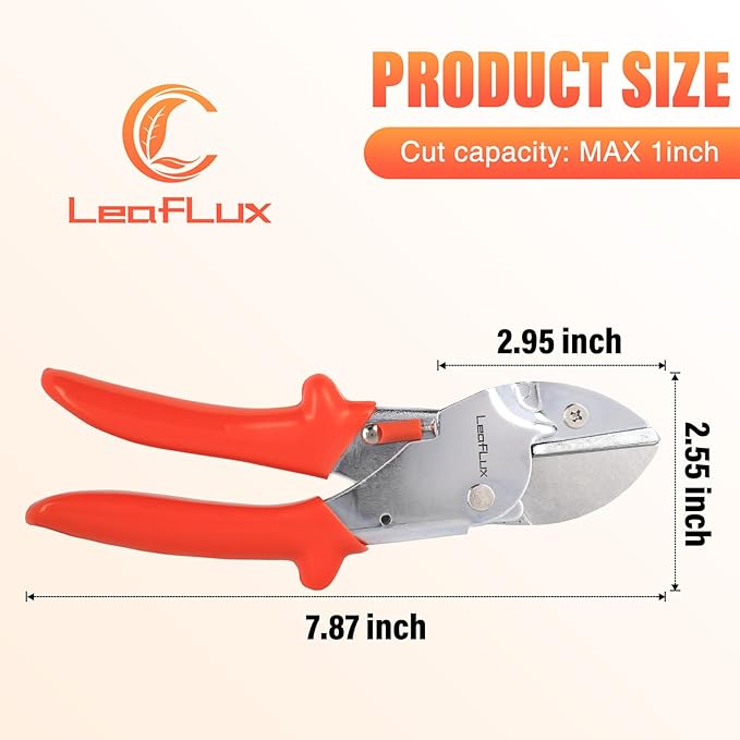 8" Professional Heavy Duty Anvil Pruning Shears with SK-5 Blades, Garden Shears for Dry Stems and Small Branches, Gardening Scissors, Clippers for Wood, Plastic, Rubber, Leather | LFXP1108