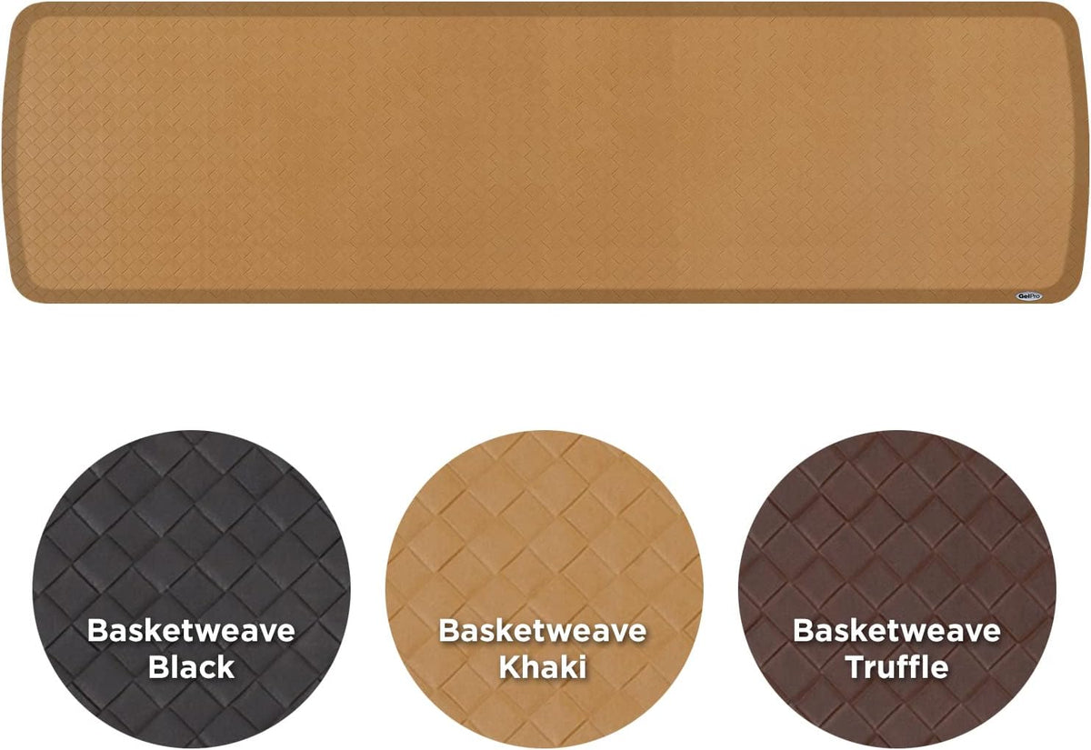 GelPro Elite Premier Gel & Foam Anti-Fatigue Kitchen Floor Comfort Mat, 20" x 72", Basketweave Khaki
