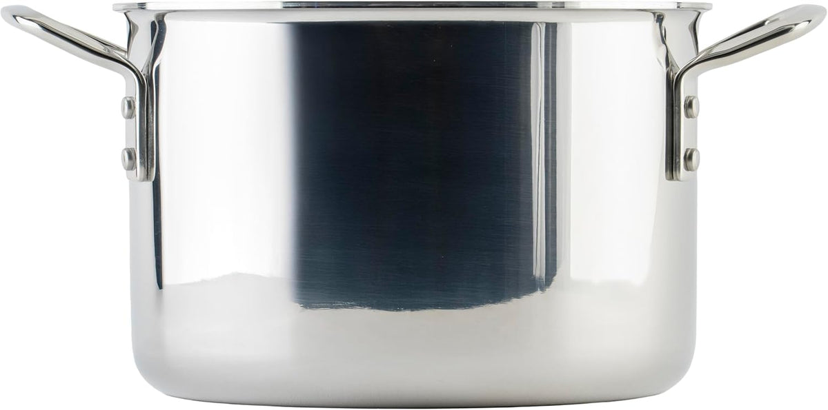 WINCO Tri-Ply Stock Pot, 6-quart-qt-6qt, Silver
