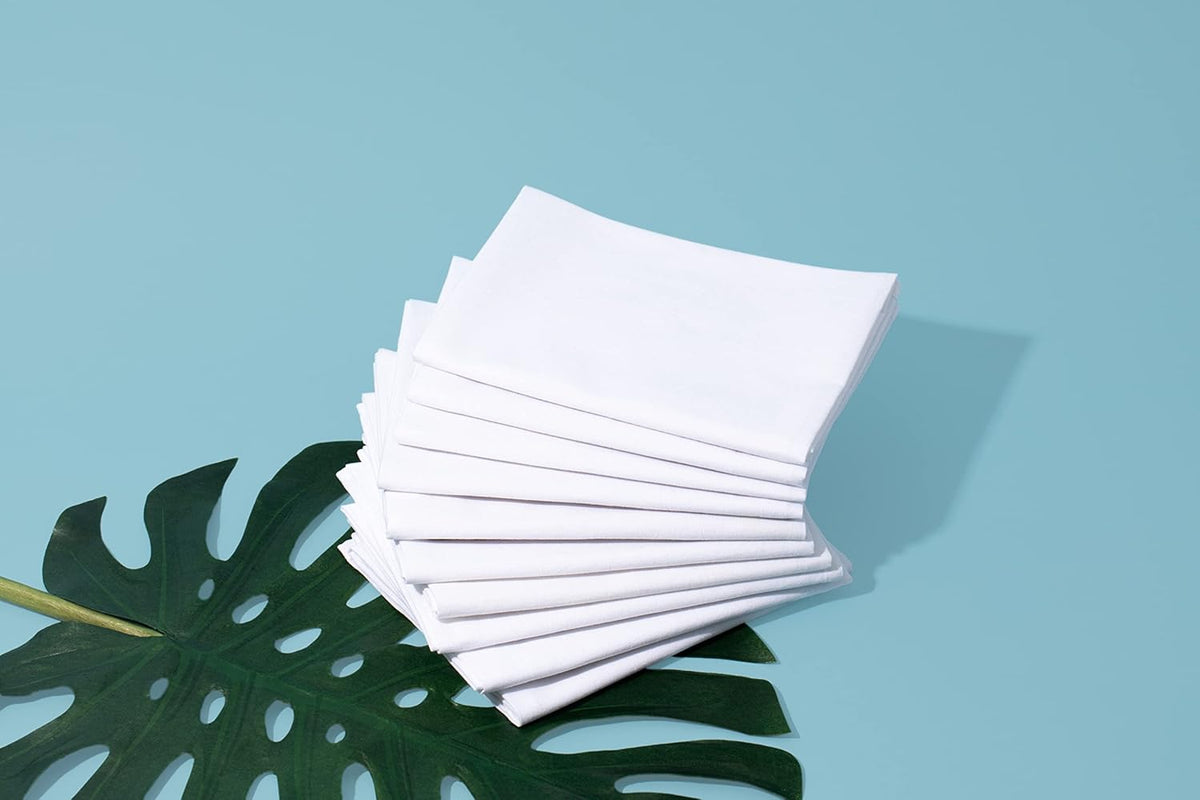 Organic Cotton Tea Towels for Embroidery - Blank Flour Sack Dish Towels for Embroidery - Perfect White Kitchen Towels for Embroidery and Crafts to Customize and Personalize - 27"x27" (White - 5 Pack)