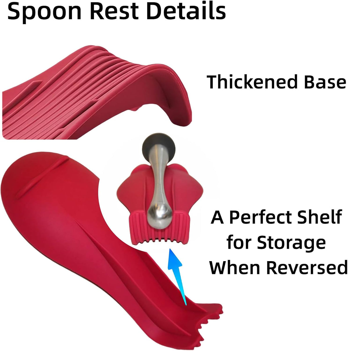 Silicone "Deck Chair" Large Heat-resistant Spoon Rest for Stove Top/Countertop, Reusable Kitchen Cooking Utensil Holder for Spatulas, Ladles, etc., Dishwasher Safe, 9.1*4.2*1.6in (Dark Gray)