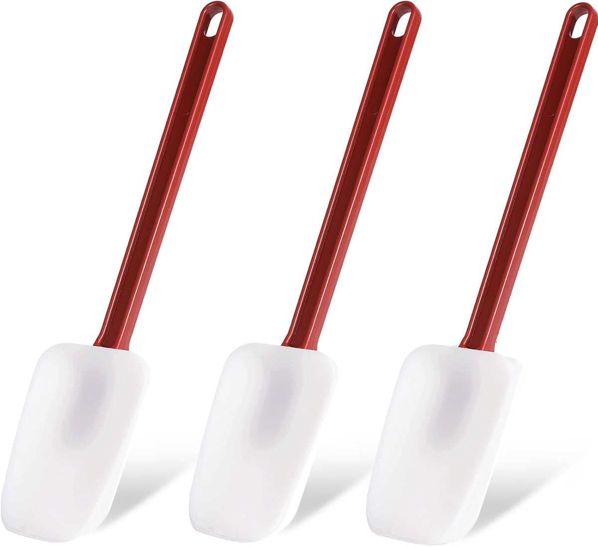 Silicone Rubber Spatula and Spoon Set of 3, High Heat, Commercial Use (3 x 9.5 Inches)