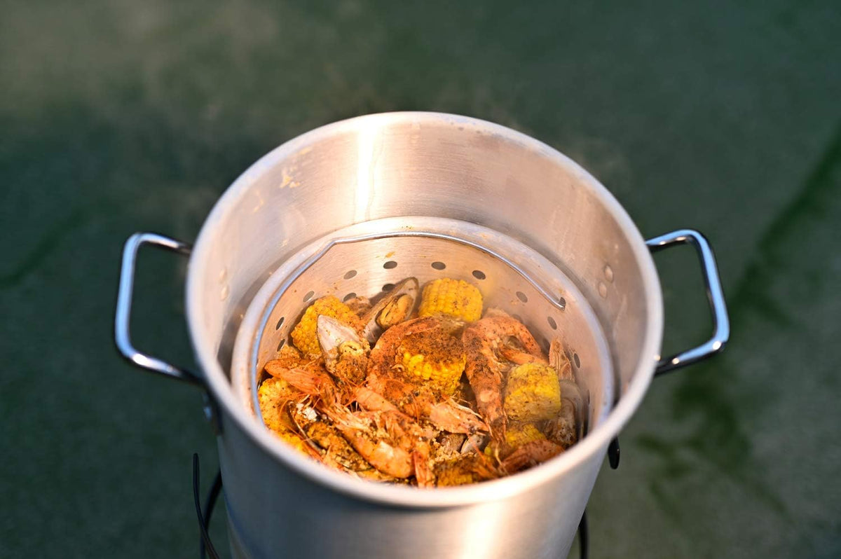 Barton Propane 30 Qt Turkey Flyer Fish Fryer Boiler Steamer Set, 37,000 BTU Burner, Ideal for Outdoor Cooking Seafood Boiler Roaster Crawfish Boiling Gas Stove