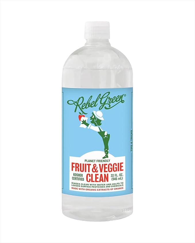 Rebel Green Fruit and Veggie Wash, Natural Fruit and Vegetable Produce Cleaner