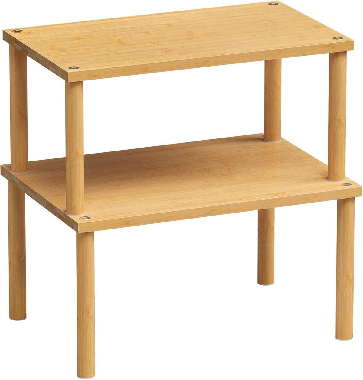 Cabinet Organizer Shelf(Set of 2),Kitchen Counter Shelves,Bamboo Stackable Expandable Spice Rack Countertop(Medium)