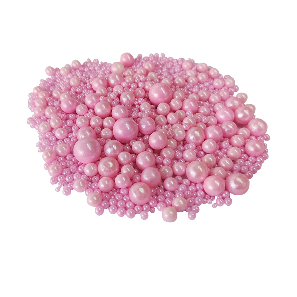 Edible Pink Sugar Pearls Candy Sprinkles 120G/ 4.23Ounce Baking Cake Sprinkles Cupcake and Cake Topper Cookie Decorations Wedding Party Valentines Halloween Christmas Supplies