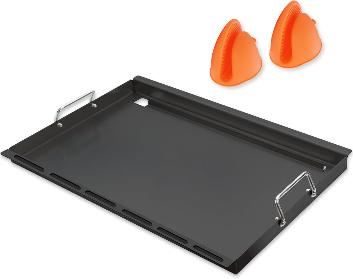 SafBbcue 97888 Full Size Griddle Inserts for Monument 24367 24633 13892 17842 35633 41847NG Grill Flat Top Griddle for Monument Replacemnt Parts 35633G 35633B D405 D425, Carbon Steel