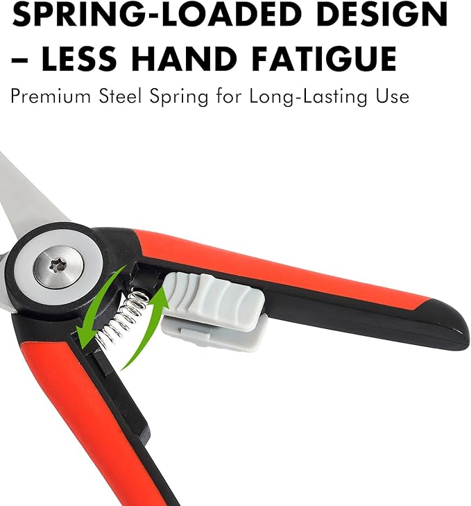 LIVINGO Precision Garden Pruning Shears - Straight Blade Floral Scissors with Non-Slip Handle for Trimming, 8.5" Gardening Clippers for Flowers, Herbs, Bonsai & Indoor Plants