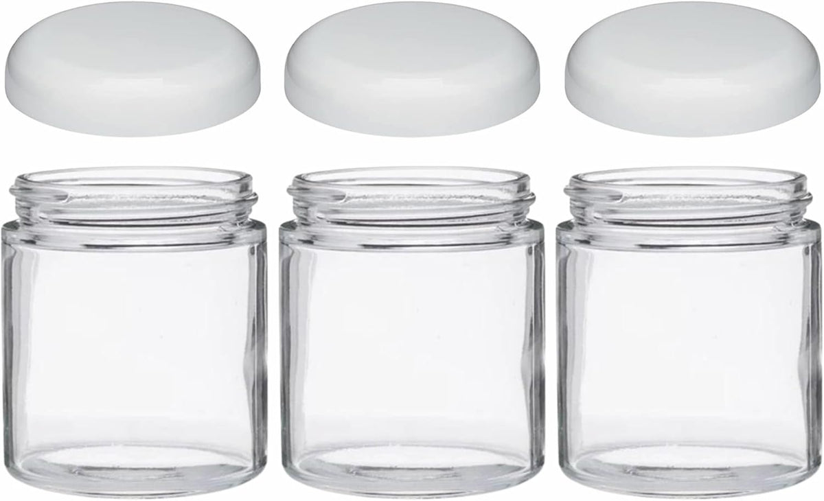 Jarming Collections Mason Jars - 16 oz Glass Extra Wide Mouth Pint Storage Jars with BPA Free Plastic Lids - Made in USA