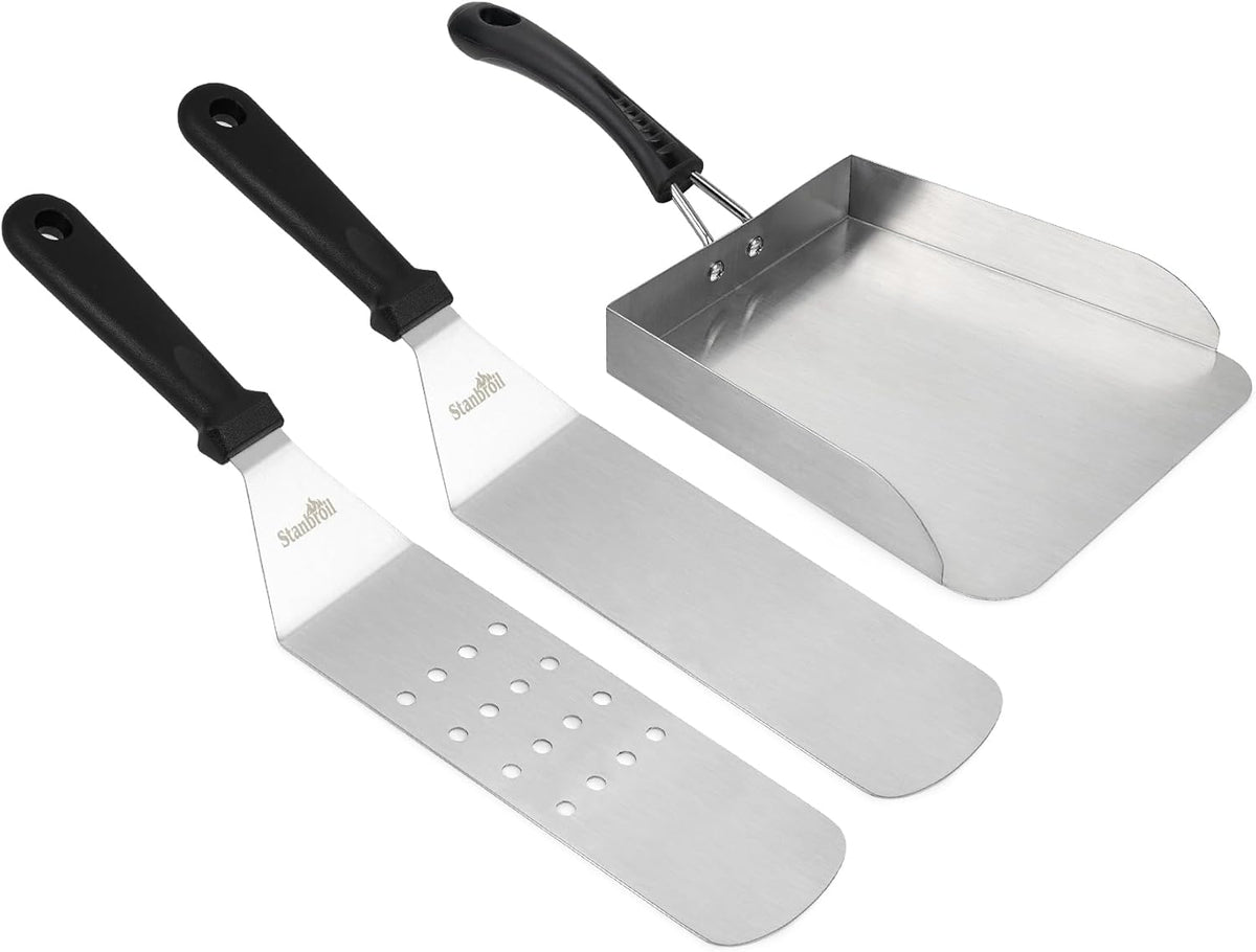 Stanbroil Griddle Spatula Set - Stainless Steel, 3 PCS Flat Top Grill Accessories for Blackstone Griddle