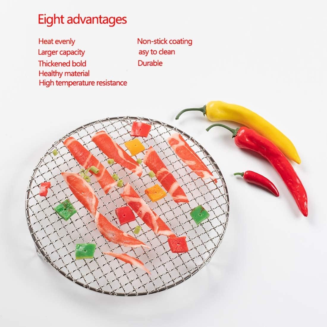 Versatile Round 304 Stainless Steel Cooling Rack Baking,Heat Resistant Rust Proof Sturdy Durable Dia 13.8"