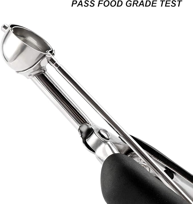 Small Cookie Scoop Set - 2 PCS Include 1 tsp / 2 tsp Cookie Dough Scoops, Cookies Scoops for Baking, Made of 18/8 Stainless Steel, Good Soft Grips, Quick Trigger Release