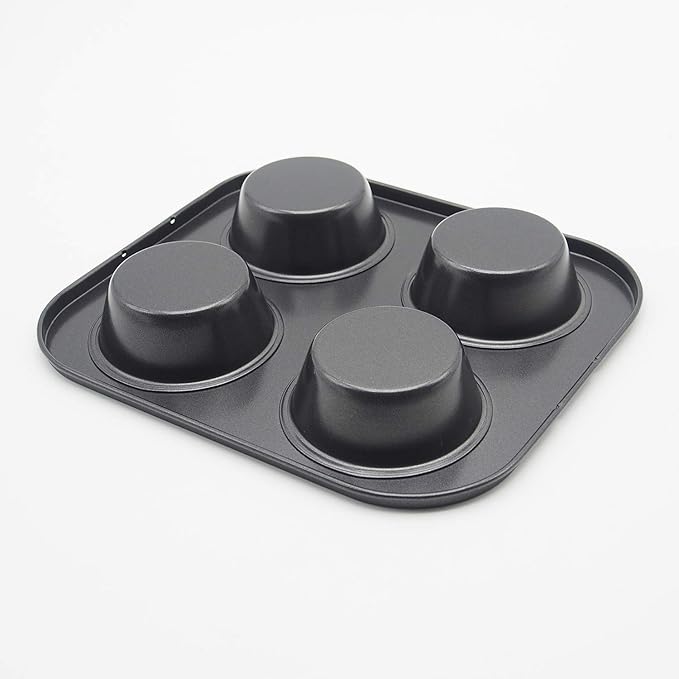 4 Cup Muffin Pan 2 Pcs (8.5 X 7.48 Inch) Air Fryer Small Oven Cupcake Baking Pan Non Stick No Toxic Bakeware