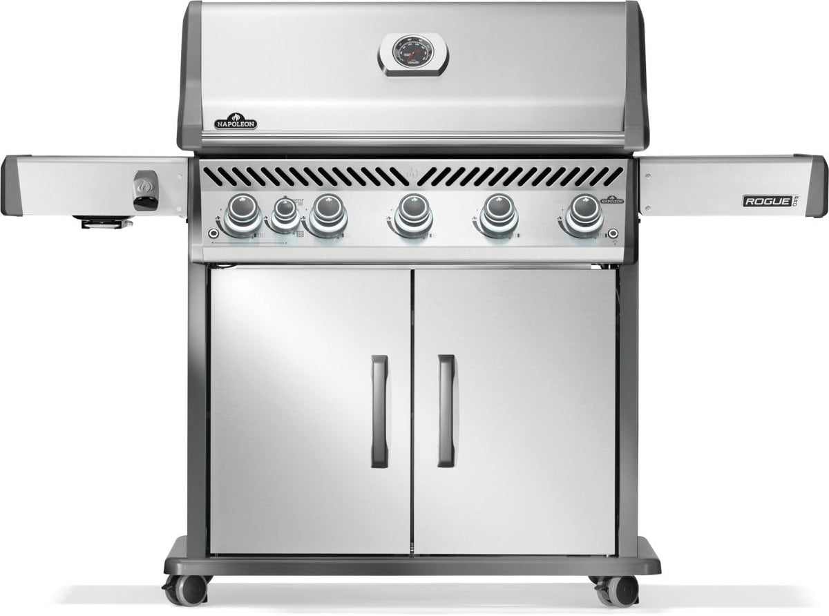Napoleon Rogue PRO 625 Propane Gas Grill with Infrared Side Burner, Stainless Steel, Durable 6-Burner Gas BBQ