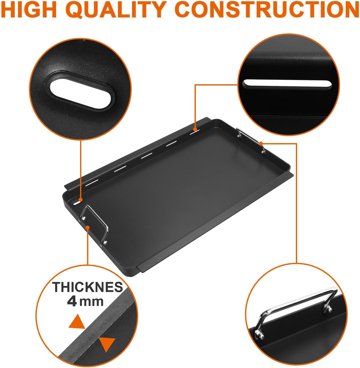 Full-Size Griddle Inserts for Charbroil Commercial Infrared 3 Burner 463242516 463242515 466242515 466242615 463367516 466242516 463342620, Flat Top Griddle Replacement for G466-0025-W1A G466-2400-W1