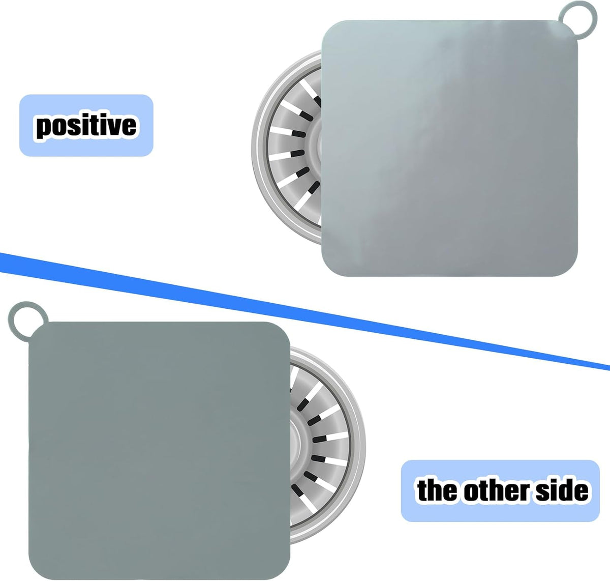 Yinkin 6 Pcs Drain Covers to Keep Bugs Out Silicone Shower Floor Tub Stoppers Bathtub Drain Stoppers Sewer Anti-Odor Mats Deodorizing Plugs for Bathroom(6 x 6 Inch,Square,Grey)