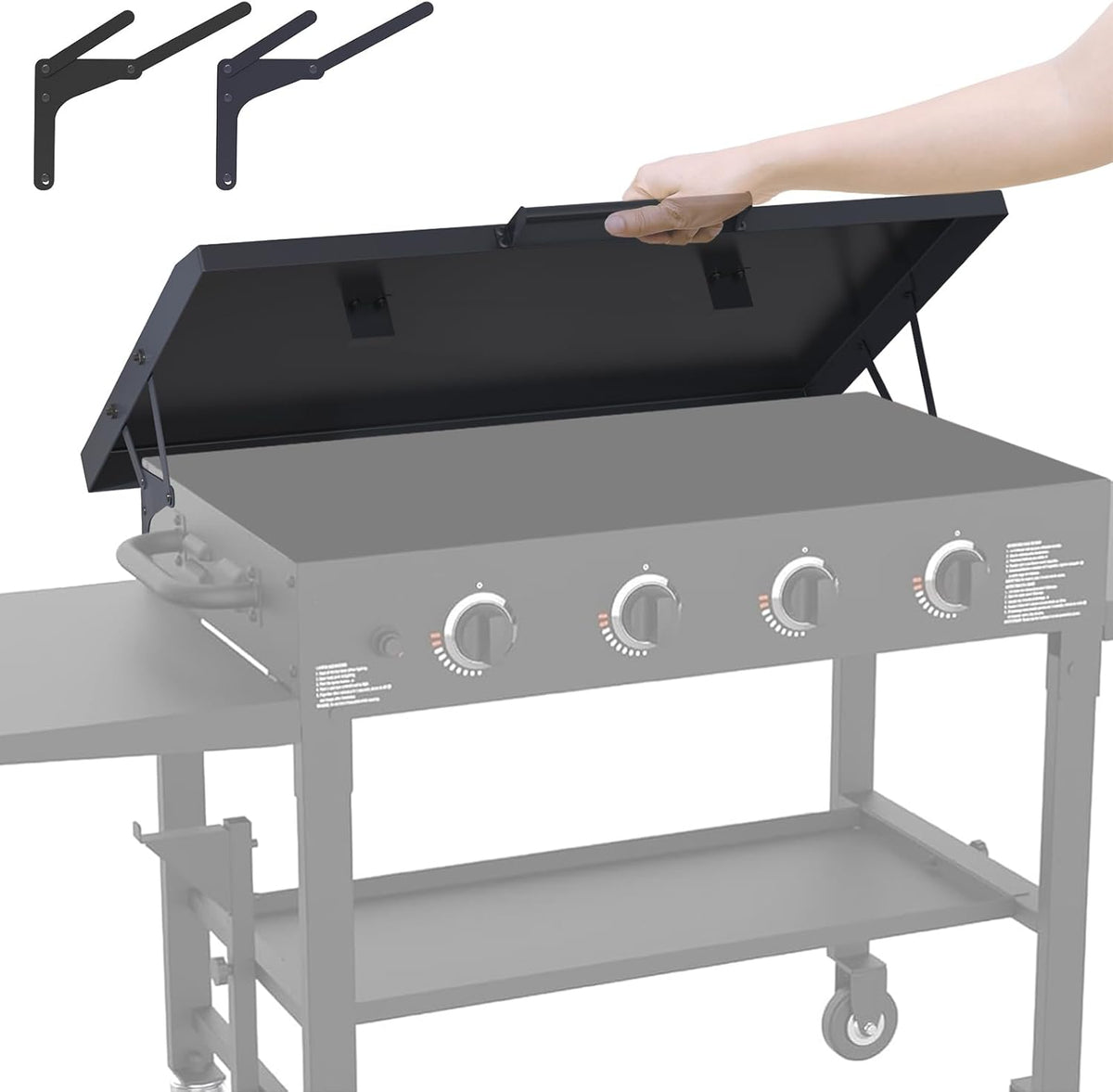 Griddle Cover 36 inch for Blackstone, Matte Texture Aluminum Grill lid for Blackstone, Powder-Coated, Suitable for 36 Griddle Grill Cover (Hinged Lid)