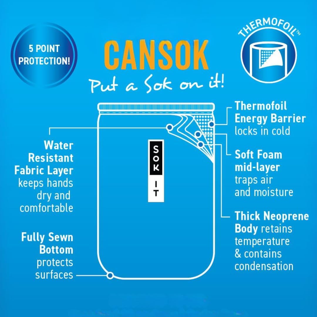 Sok It CanSok Sleeve for Beer & Soda Insulated Neoprene Cover (Cozy Knits, 12oz Can Sleeve)