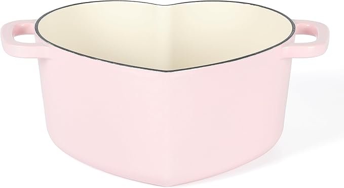 Martha Stewart Heart Shaped 4-Quart Enamel Cast Iron Dutch Oven - Pink