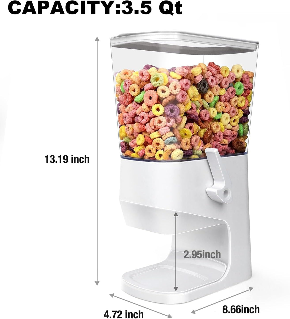 Cereal Dispenser Countertop With Bowls and Spoons Cereal Containers Storage for Pantry Snack Organizer Dry Food Storage Container with Lid for Kitchen Organization Oatmeal Nut Granola（2pcs White）