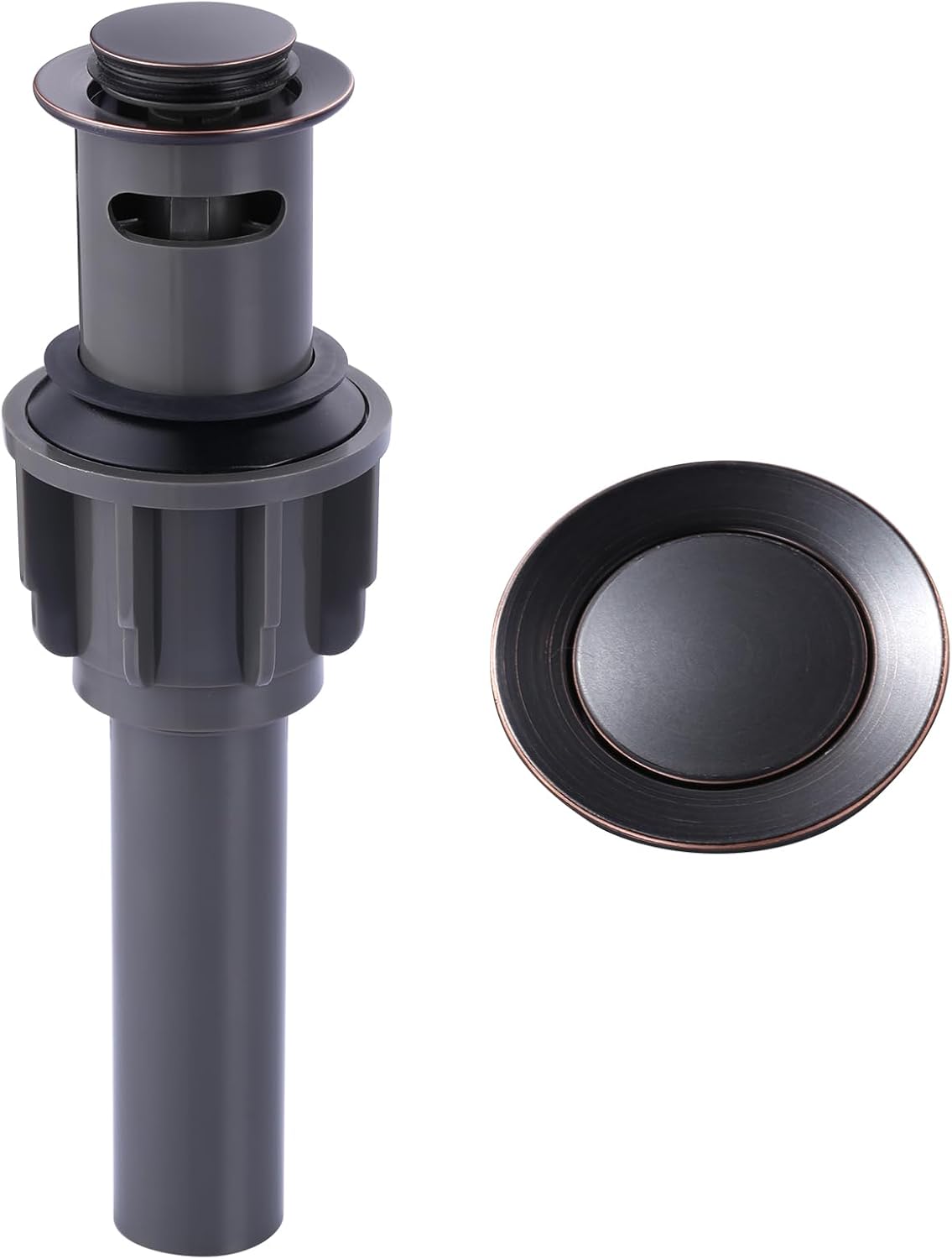 ALEASHA Bathroom Sink Drain with Overflow Vessel Sink Stopper,Pop Up Drain for Bathroom Sink Pop Up Drain Stopper for Hair Catcher,Oil Rubbed Bronze