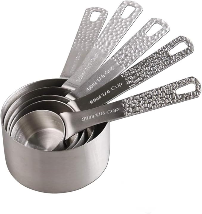 Measuring Cups and Spoons Set 13, 18/8 Stainless Steel Measuring Cups and Spoons Set for Baking and Kitchen, Metal Measuring Cups Set