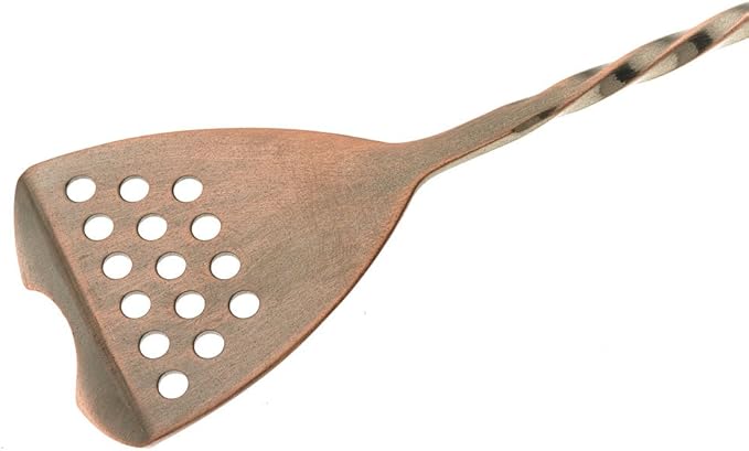 Barfly Bar Spoon with Strainer End, 15 3/4" (40.0 Cm), Antique Copper