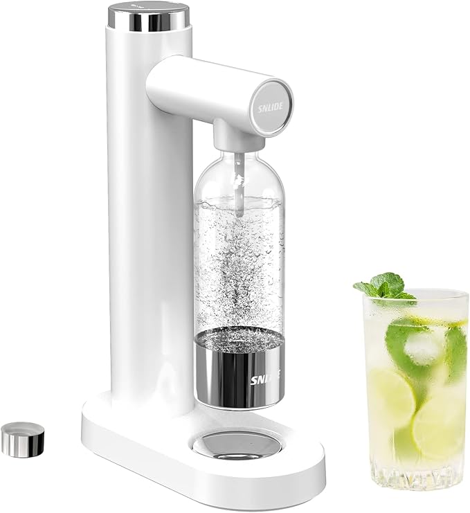 Sparkling Water Maker, Soda Streaming Machine with 1L BPA-Free Carbonation Bottle, Makes Home Fizzy Drinks, Seltzer Carbonated Water Maker, Compatible with Standard 60L CO2 Carbonators (Not Included)