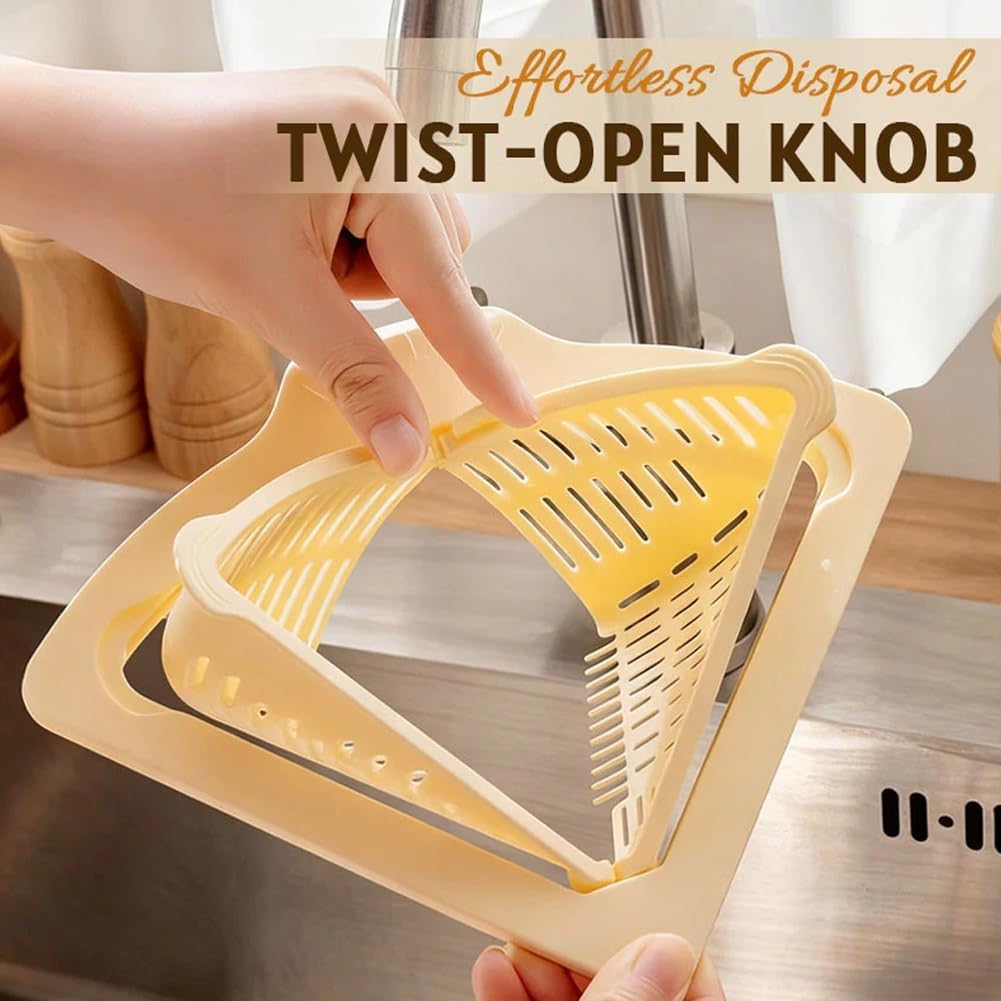 Magnetic Drainage & Filter Basket, Punch-Free Triangular Sink Strainer with Twist-Open Bottom, Strong Magnetic Fixation, Corner Kitchen Organizer for Washing Fruits & Vegetables(2pcs Color b)