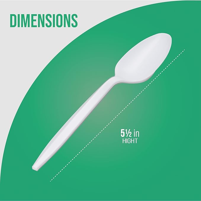 1000 Count Bulk Cutlery (Tea Spoons, White)