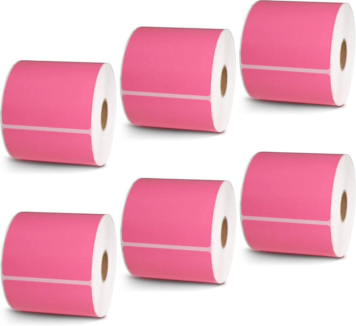 BETCKEY - 3" x 5" Multipurpose & Large Shipping Labels Compatible with Zebra & Rollo Label Printer,Premium Adhesive & Perforated[Pink, 6 Rolls, 2100 Labels]