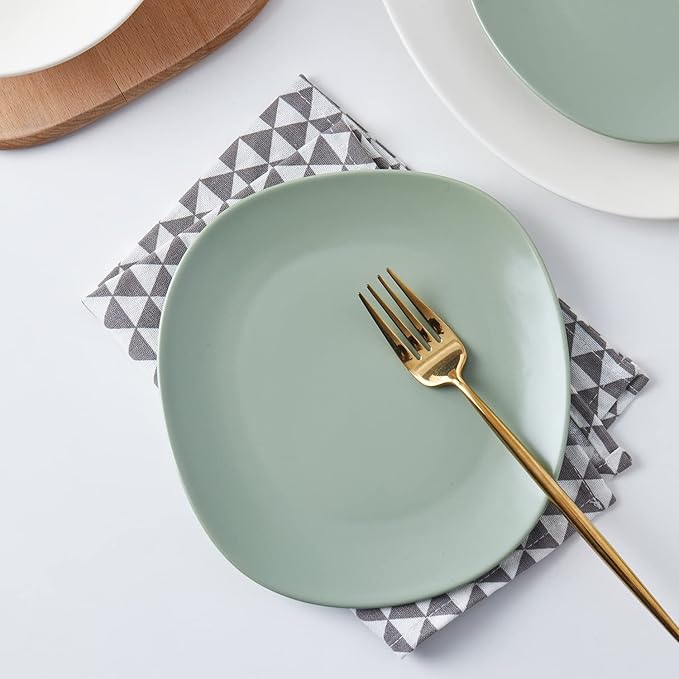Stone lain Delilah Salad Plate 6-Piece Dish Set, Porcelain, Honeydew, 6 Salad Plates